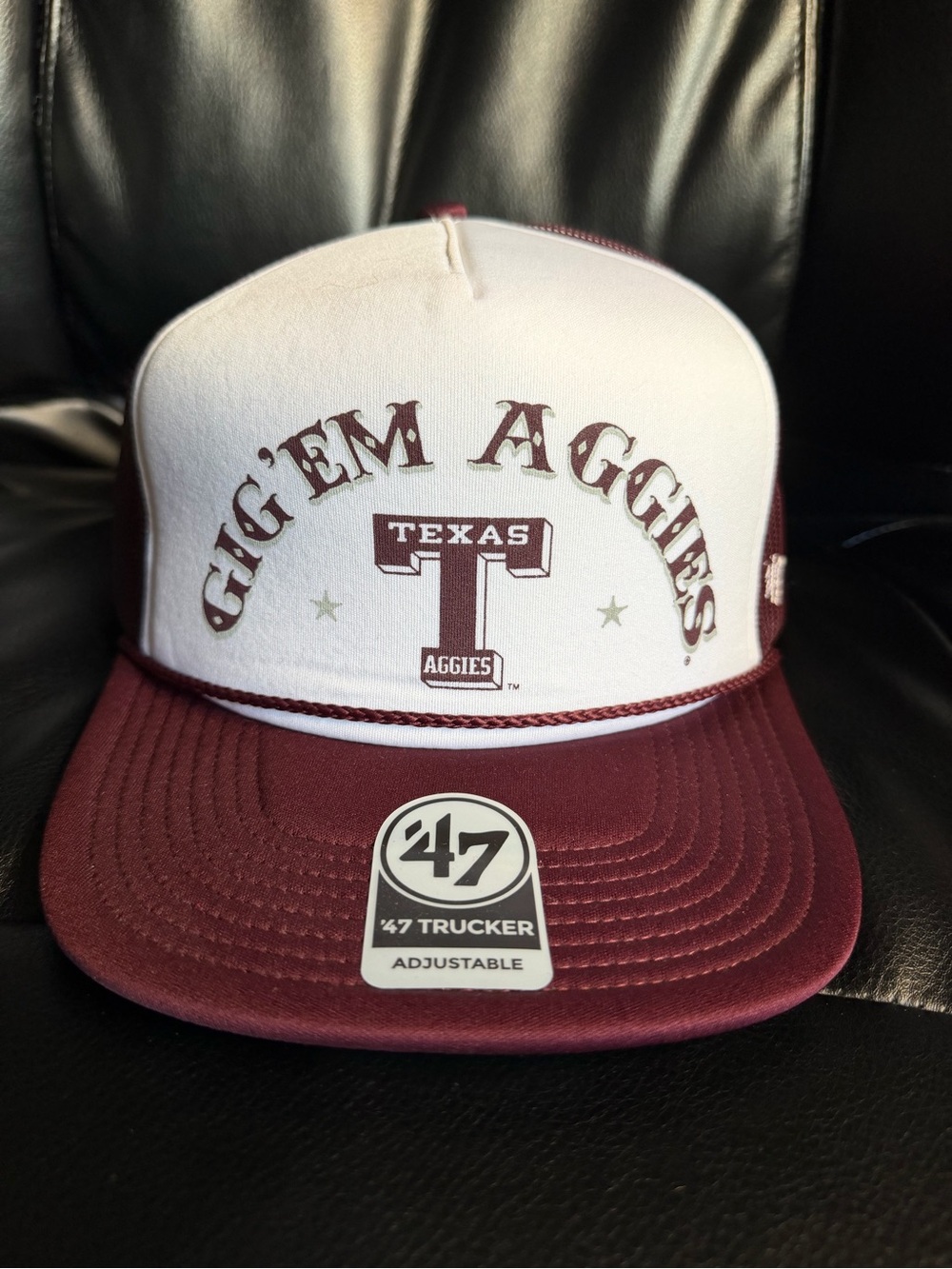 Texas A&M Aggies Hat ‘47 Brand Mesh Trucker "Gig 'Em" Snapback OFSA New Men